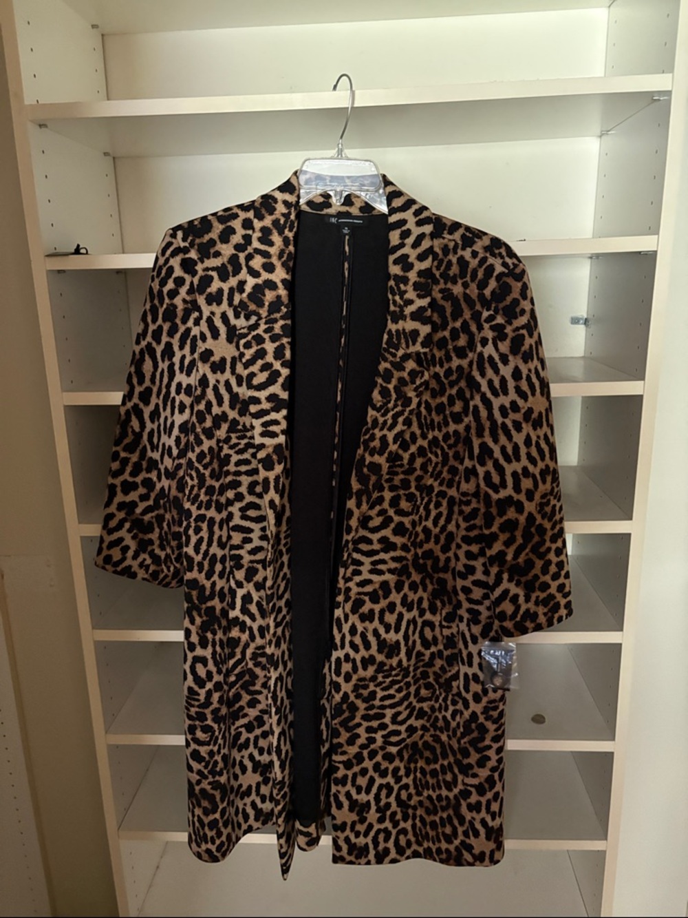 INC International Concepts Leopard Print Blazer Jacket - Black & Brown
